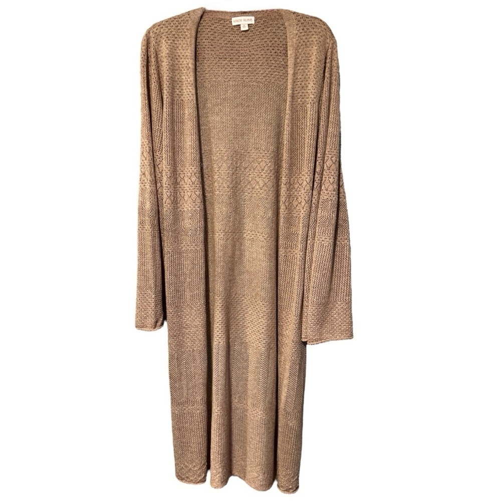 Knox Rose Women’s Cognac Cream Size L Kimono Duster Cardigan